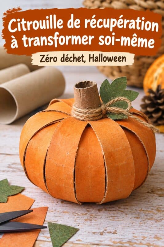 Citrouilles de récupération décoratives faites maison pour Halloween.