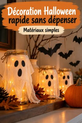 Une décoration d'Halloween rapide et économique avec des éléments naturels décoratifs.