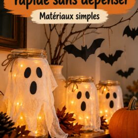 Une décoration d'Halloween rapide et économique avec des éléments naturels décoratifs.
