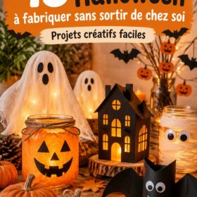 Décorations d'Halloween faites maison dans un salon chaleureux
