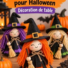 Petites sorcières en DIY pour Halloween, créées avec des matériaux recyclés