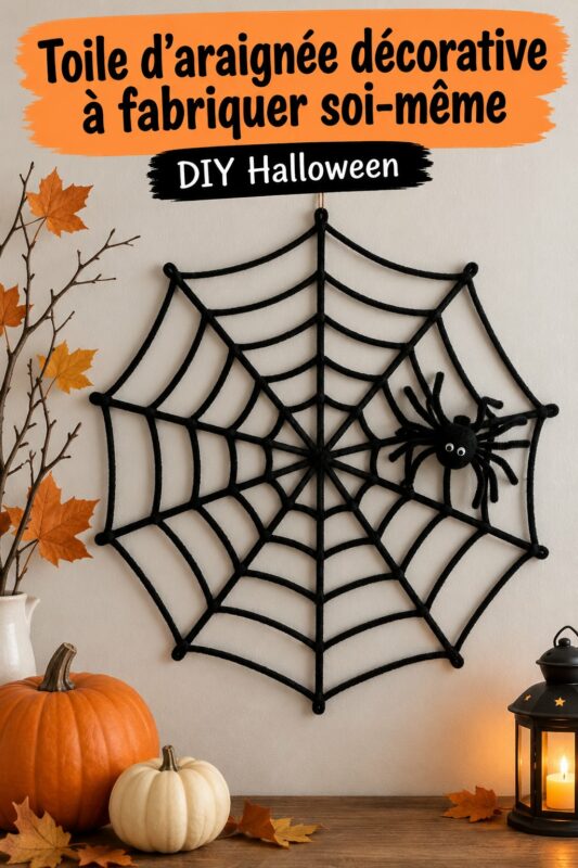 Toile d'araignée décorative fabriquée maison pour Halloween